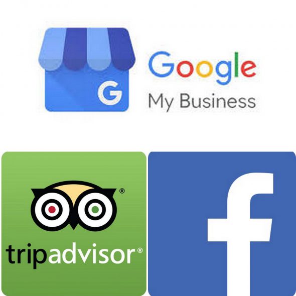 לוגו פייסבוק, טריפאדוויזר וגוגל ביקורות